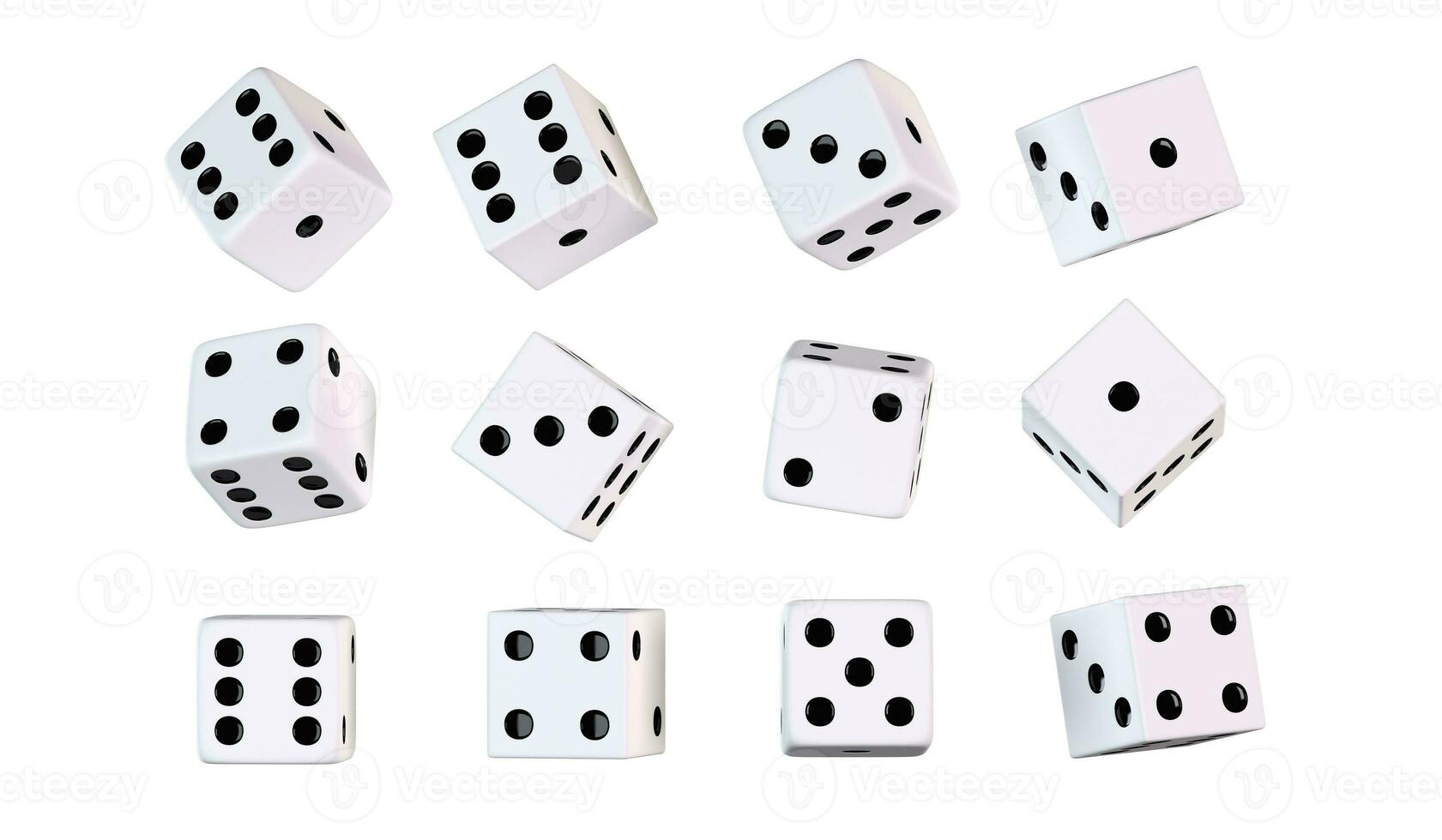 Classic White Casino Dices in Different Positions photo