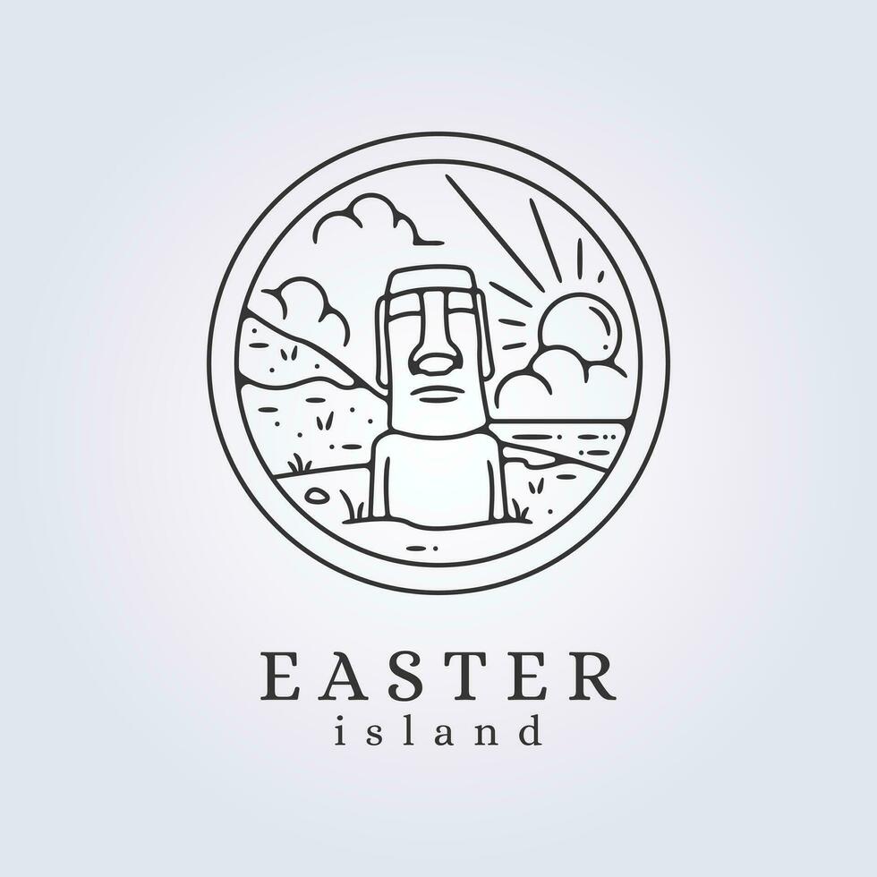 moai Pascua de Resurrección isla línea Arte vector ilustración modelo antecedentes icono logo diseño