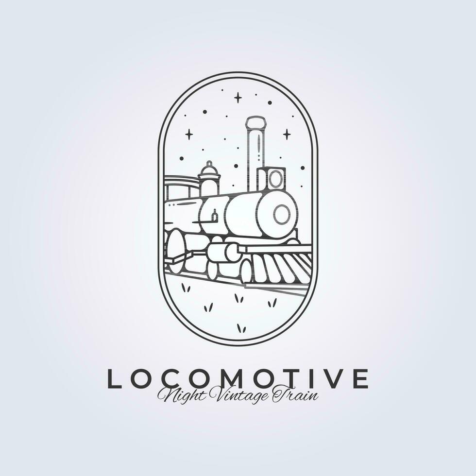 badge of hogwarts express retro train logo vector template illustration design
