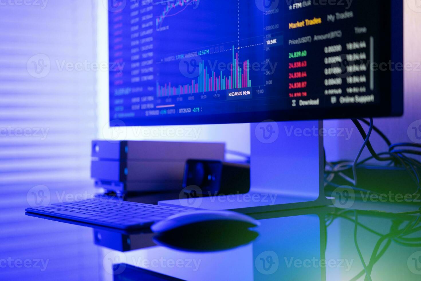 Crypto Trading Marketplace Data Displayed on Computer Monitor photo