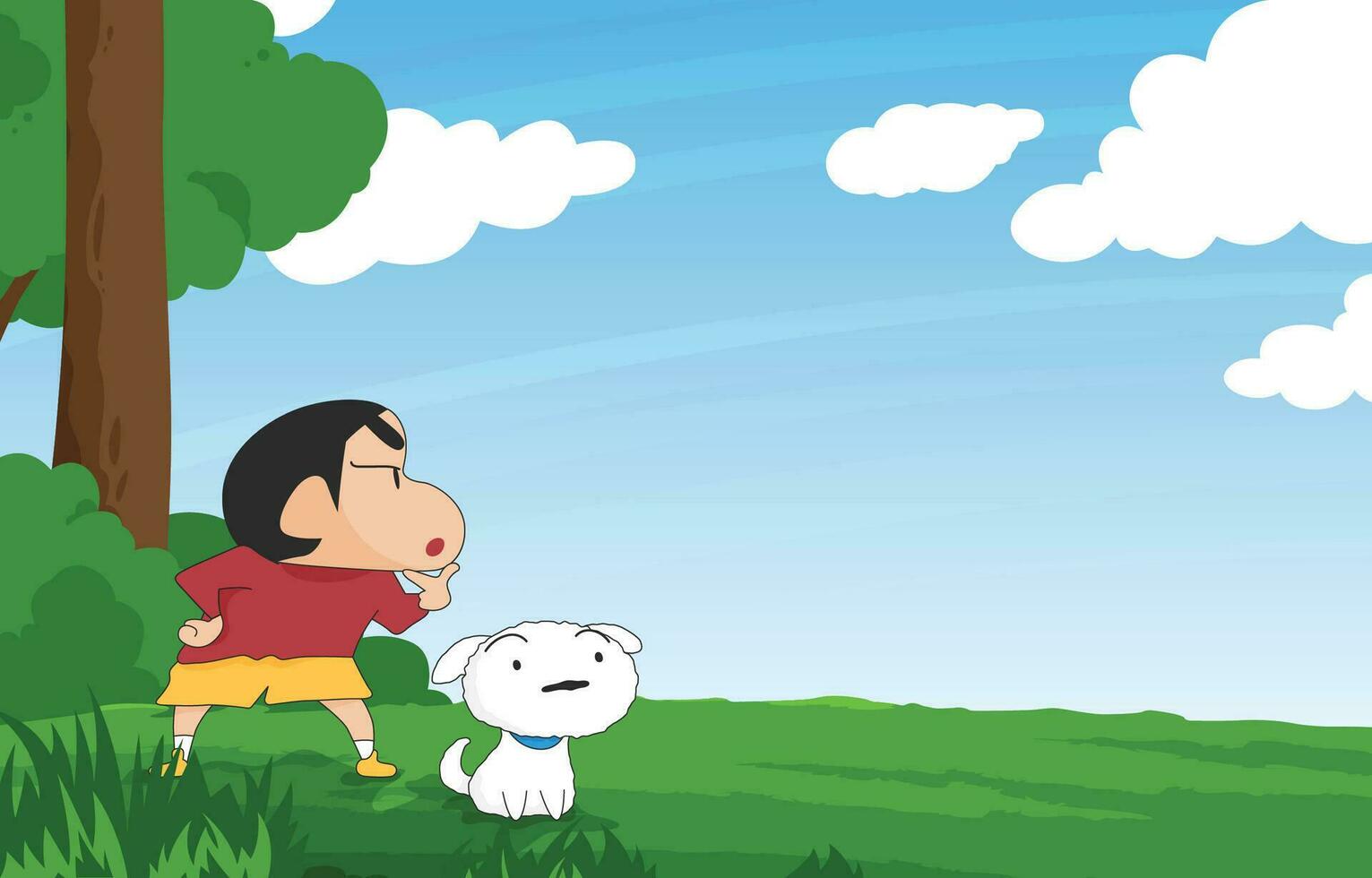 The Adventure of a Boy and His Dog vector