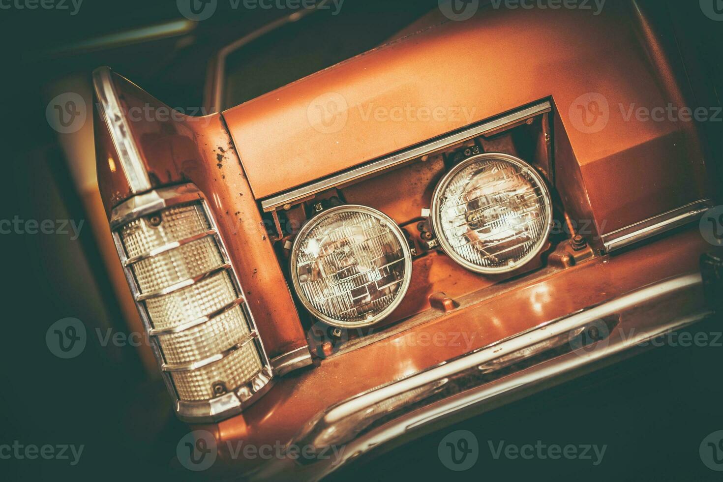 Classic Car Headlamp Closeup photo