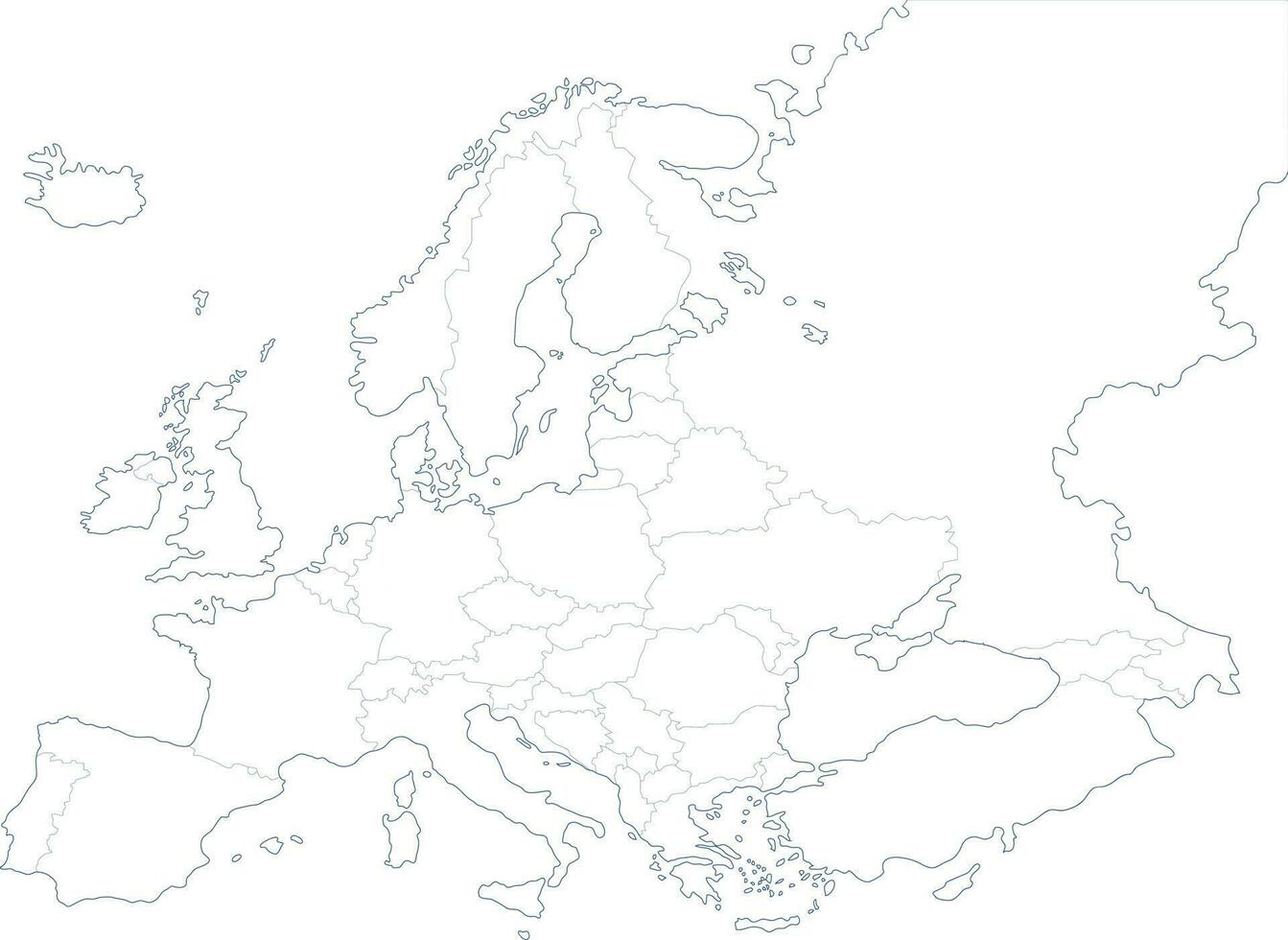 Political map of Europe in white background. Vector illustration