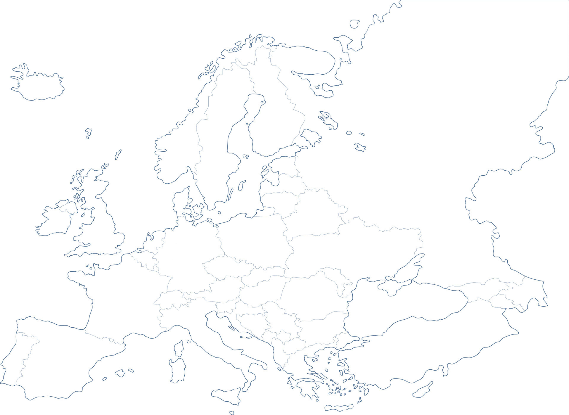 political map of europe blank