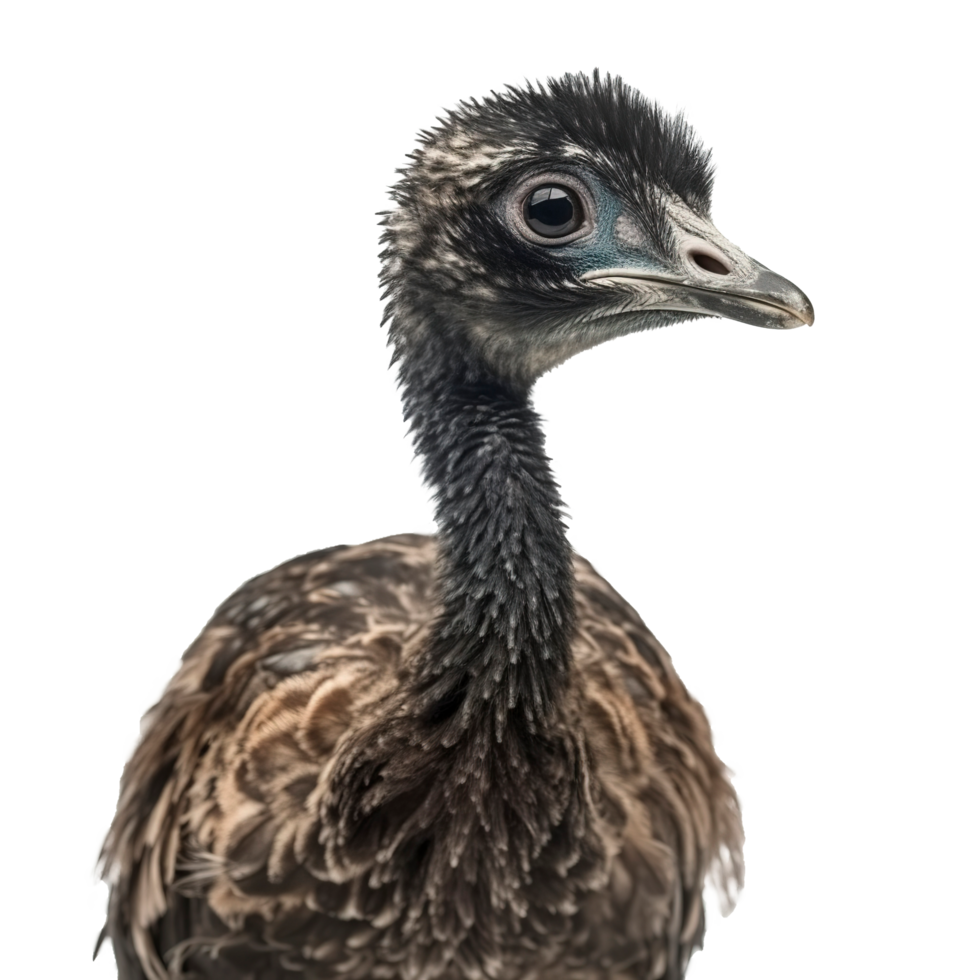 emu isolado em transparente fundo, digital arte, png imagens, isolado em uma transparente fundo, generativo ai