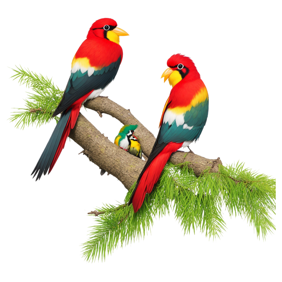 two parots in the tree png