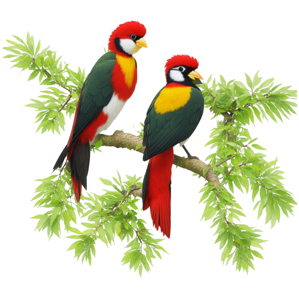 two parots in the tree png