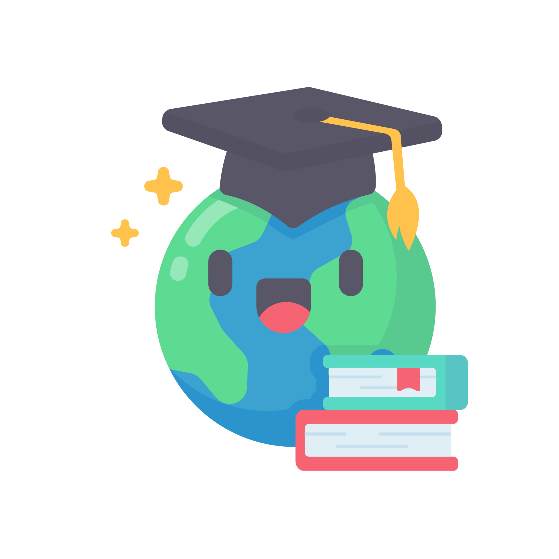 Globe on book the concept of learning from reading books to develop