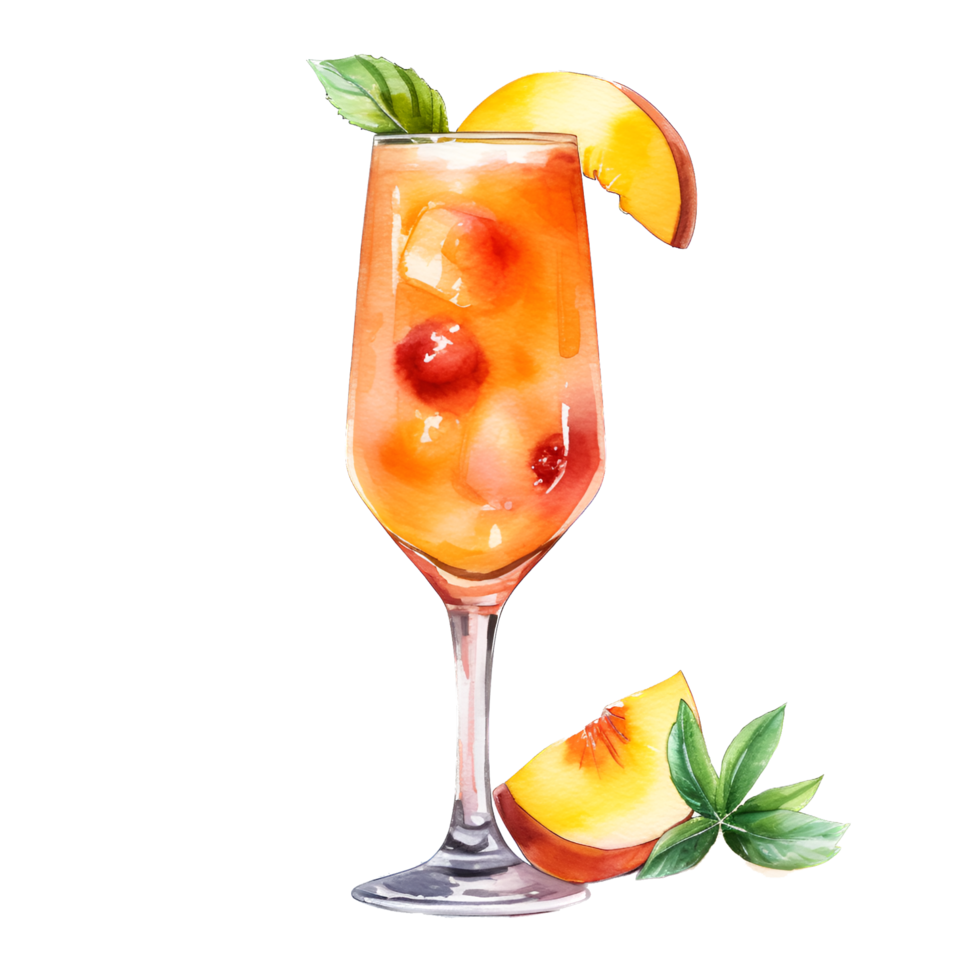 été cocktail boisson aquarelle clipart ai généré png