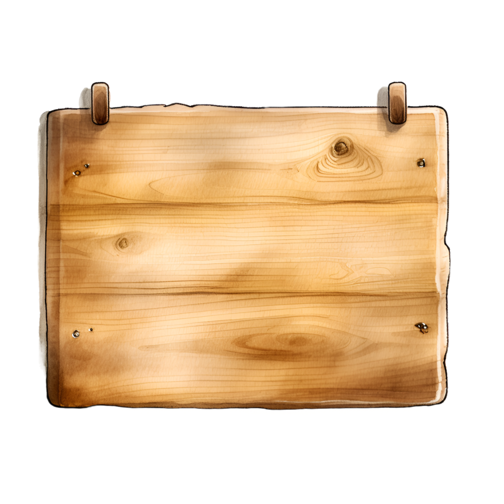 Vide en bois signe aquarelle clipart ai généré png