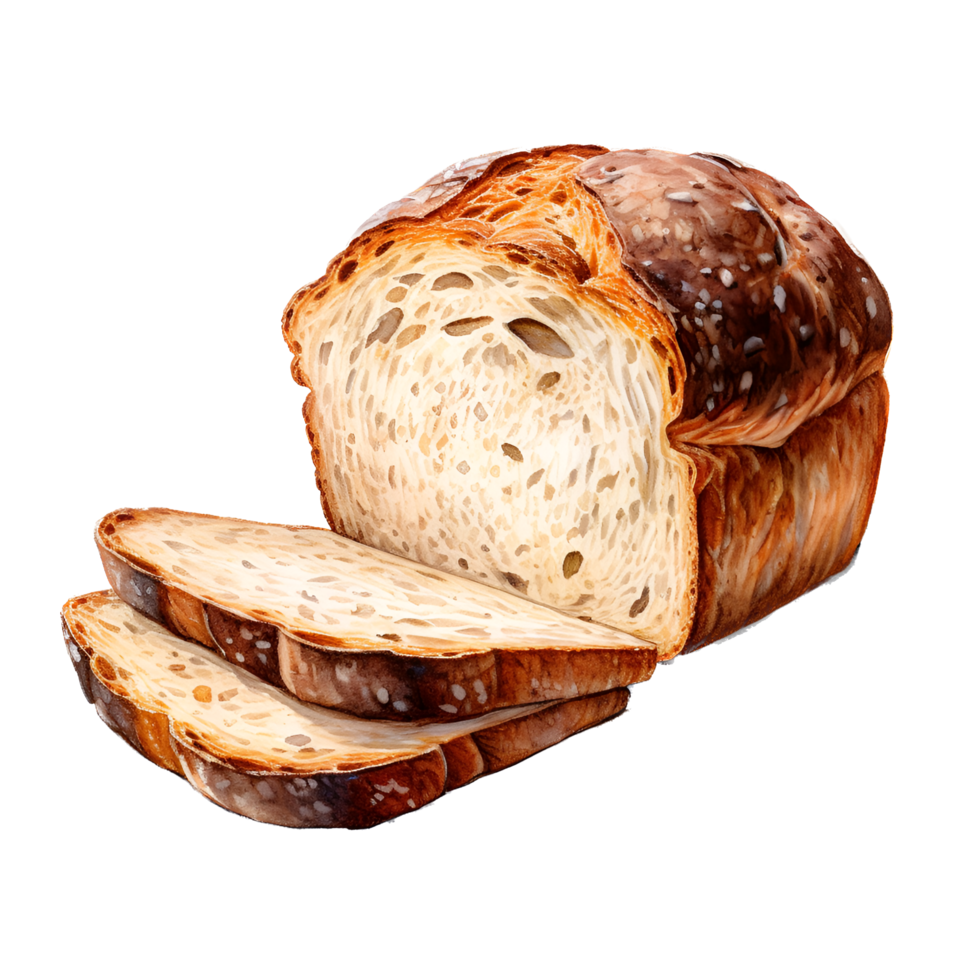 un pan pan acuarela clipart ai generado png