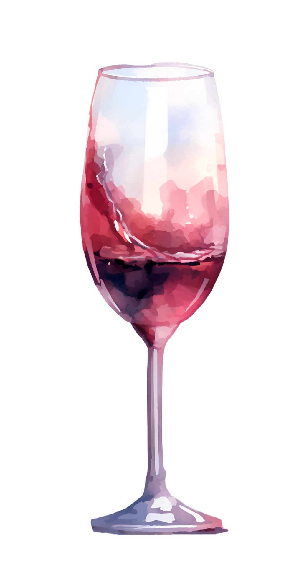 Glass of Red Wine Watercolor Clipart 24636135 PNG