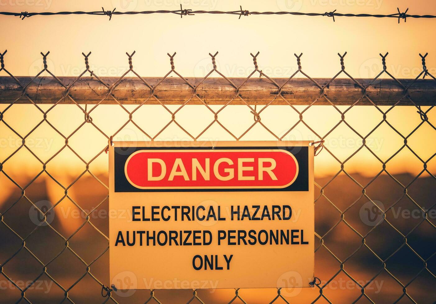 Electrical Hazard Warning Sign photo