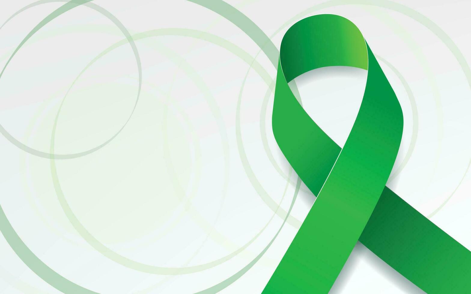 Glaucoma Awareness Month concept. Banner with green ribbon awareness and text. Vector illustration.