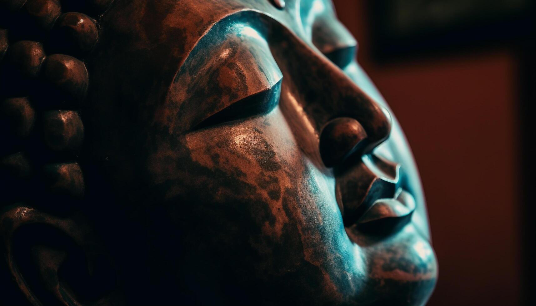 Ancient statue of Buddha, a symbol of spirituality and tranquility generated by AI photo