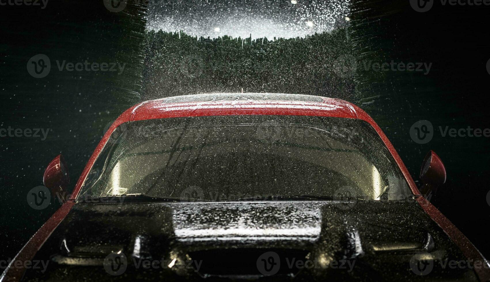 Car in a Car Wash at Night photo