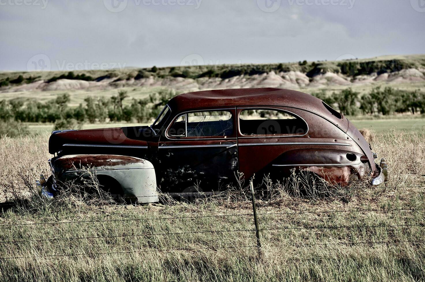 chatarra en pradera foto