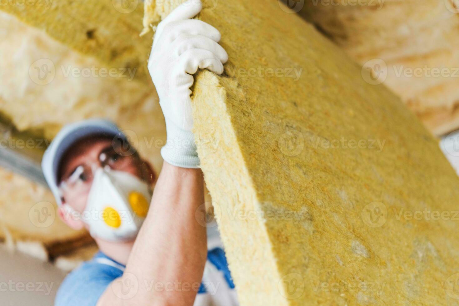 Roof Insulating by Mineral Wool photo