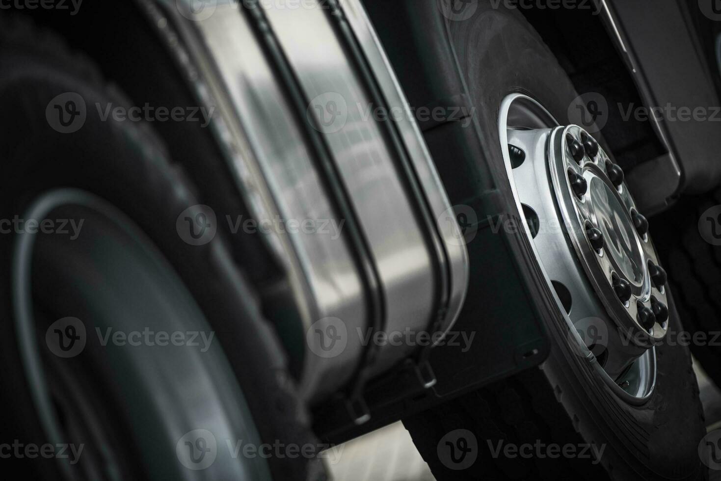 Semi Truck Wheels Closeup photo