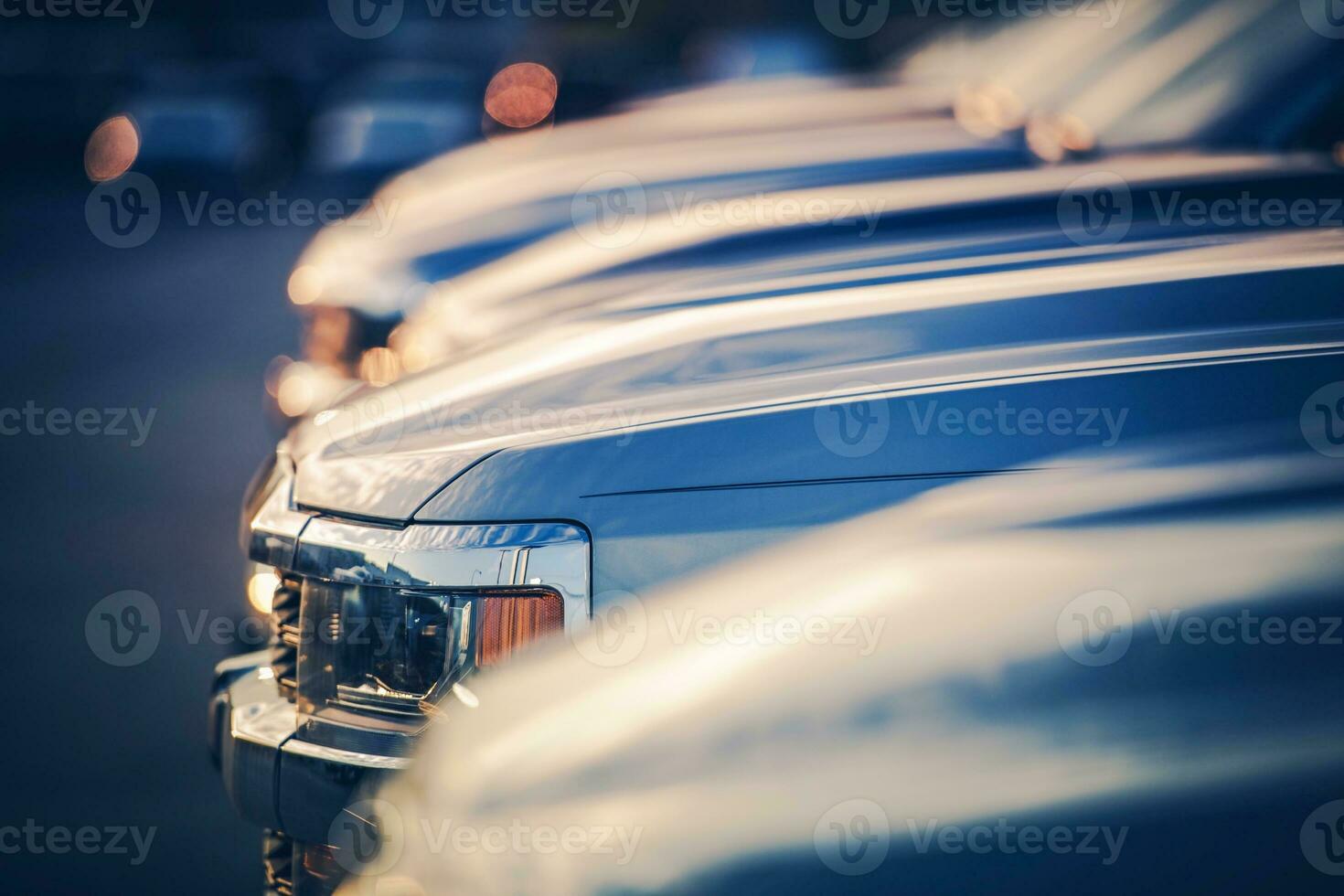 New Vehicles in Dealer Stock photo