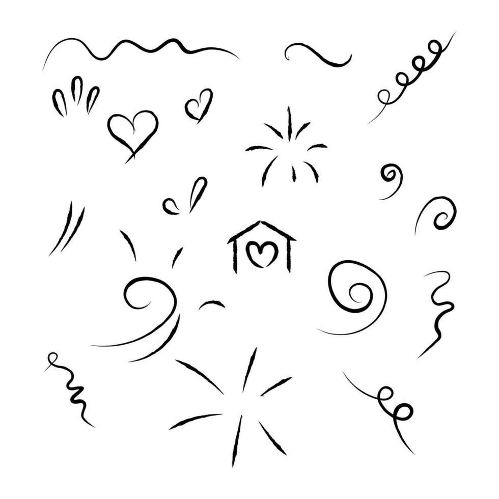 Hand drawn vector doodle Vector set of different doodles. Hand drawn elements isolated on white background.