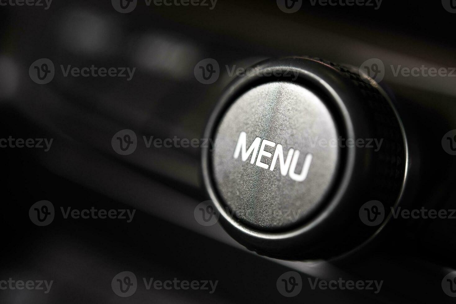 Car Radio Menu Button Closeup photo