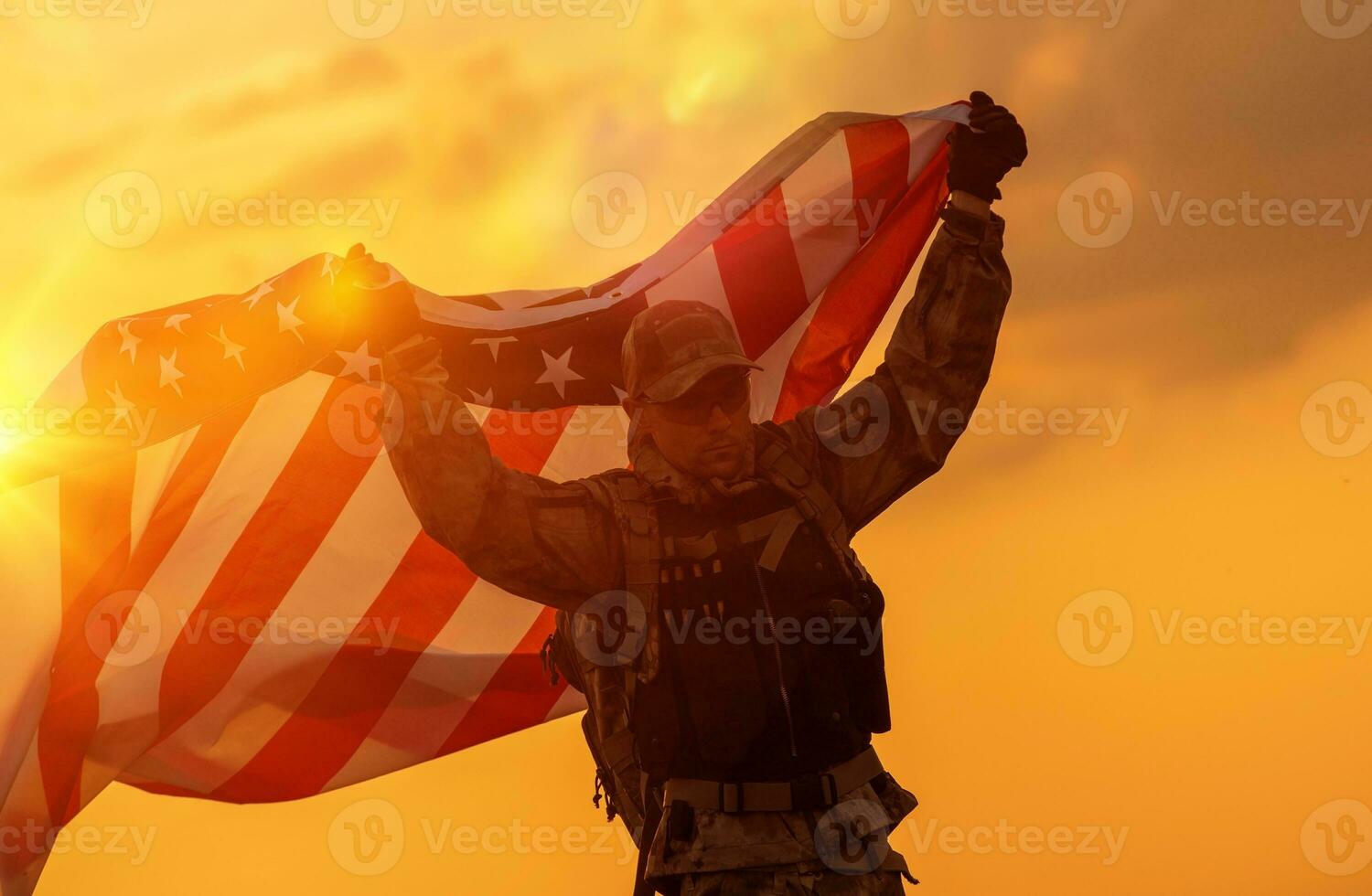 Soldier Celebrating Victory photo