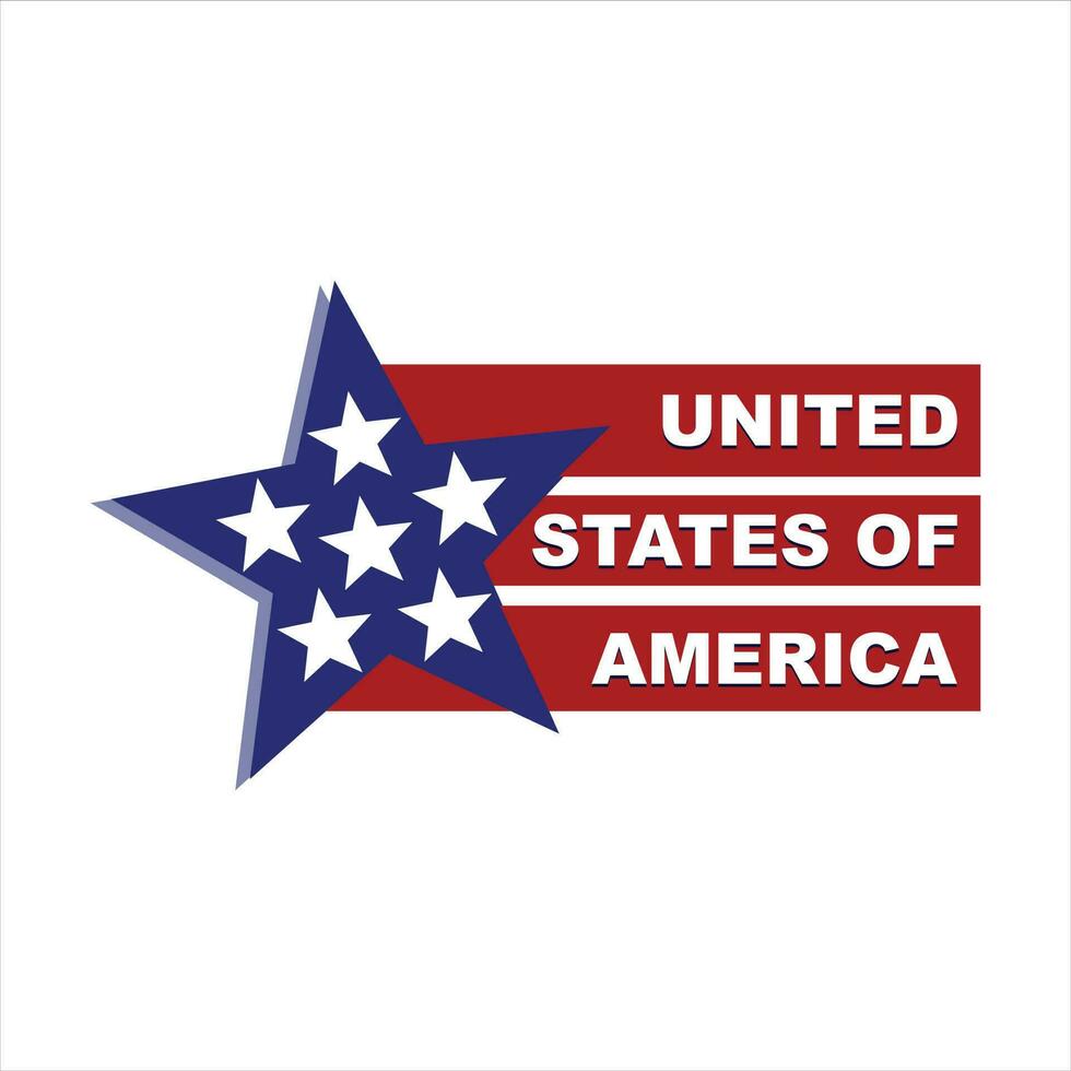 Creative Logo Design Vector Combining the USA Flag and a Star