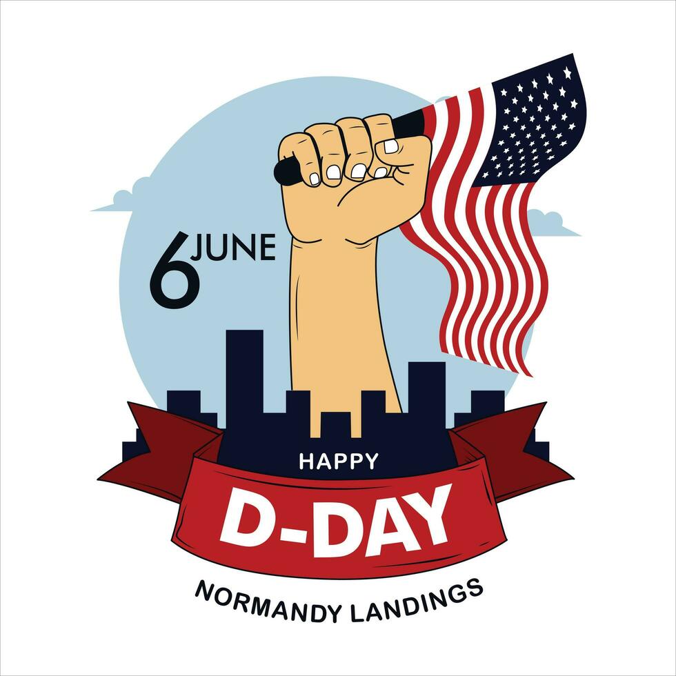 D-Day Normandy Landings Memorial Vector Design