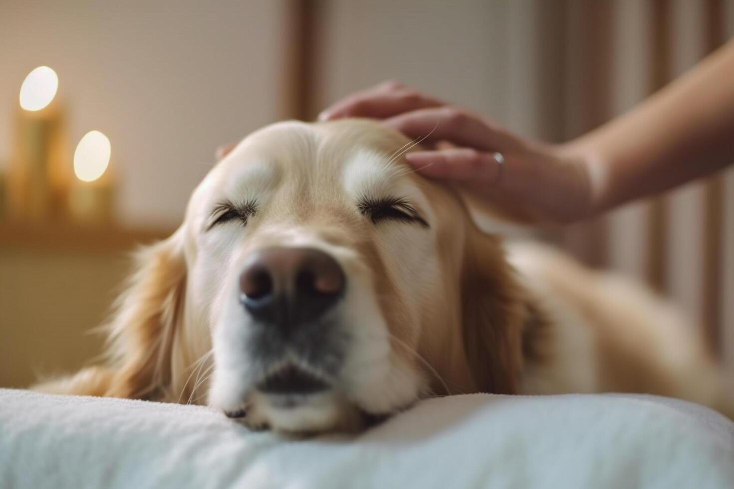 dog in real life, happy moment with pet photo