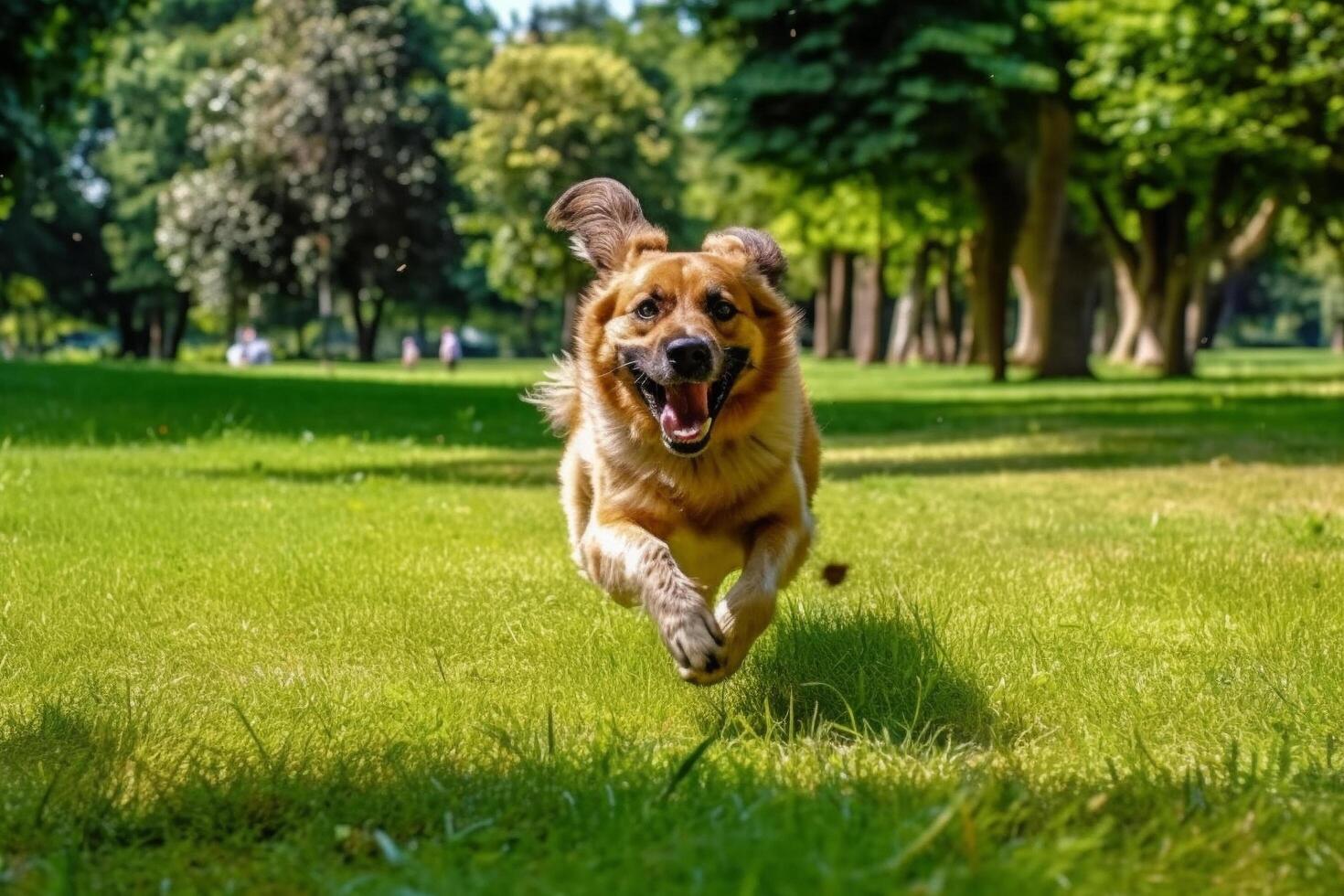 perro en real vida, contento momento con mascota ai generativo foto