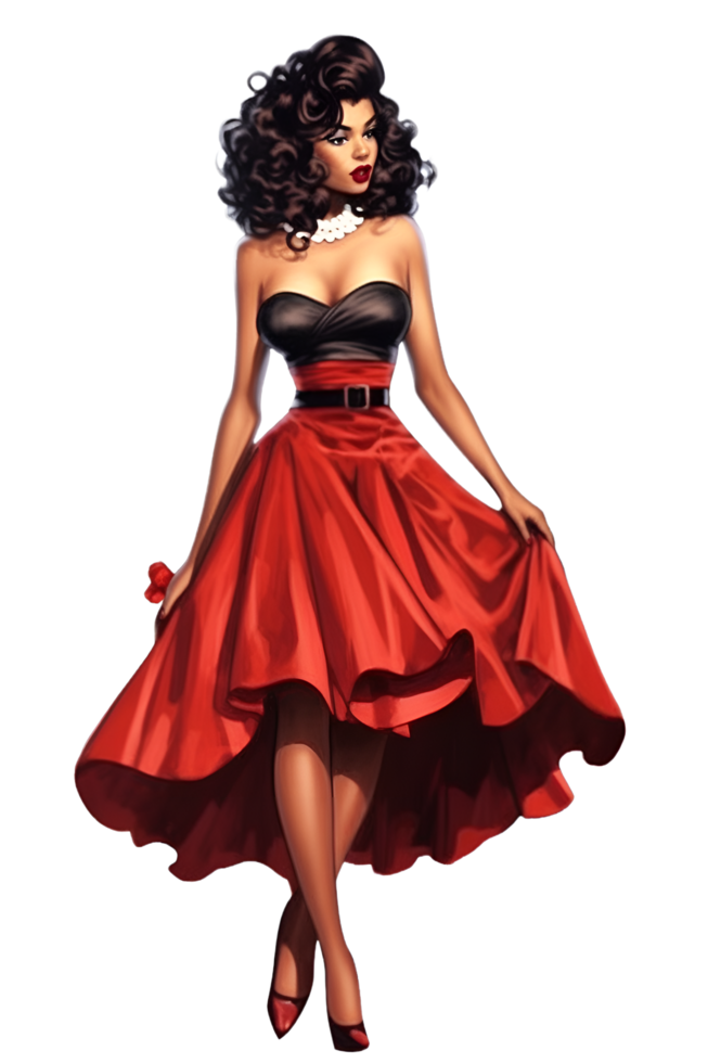 vintage moda ilustração modelo aguarela ai gerado clipart png