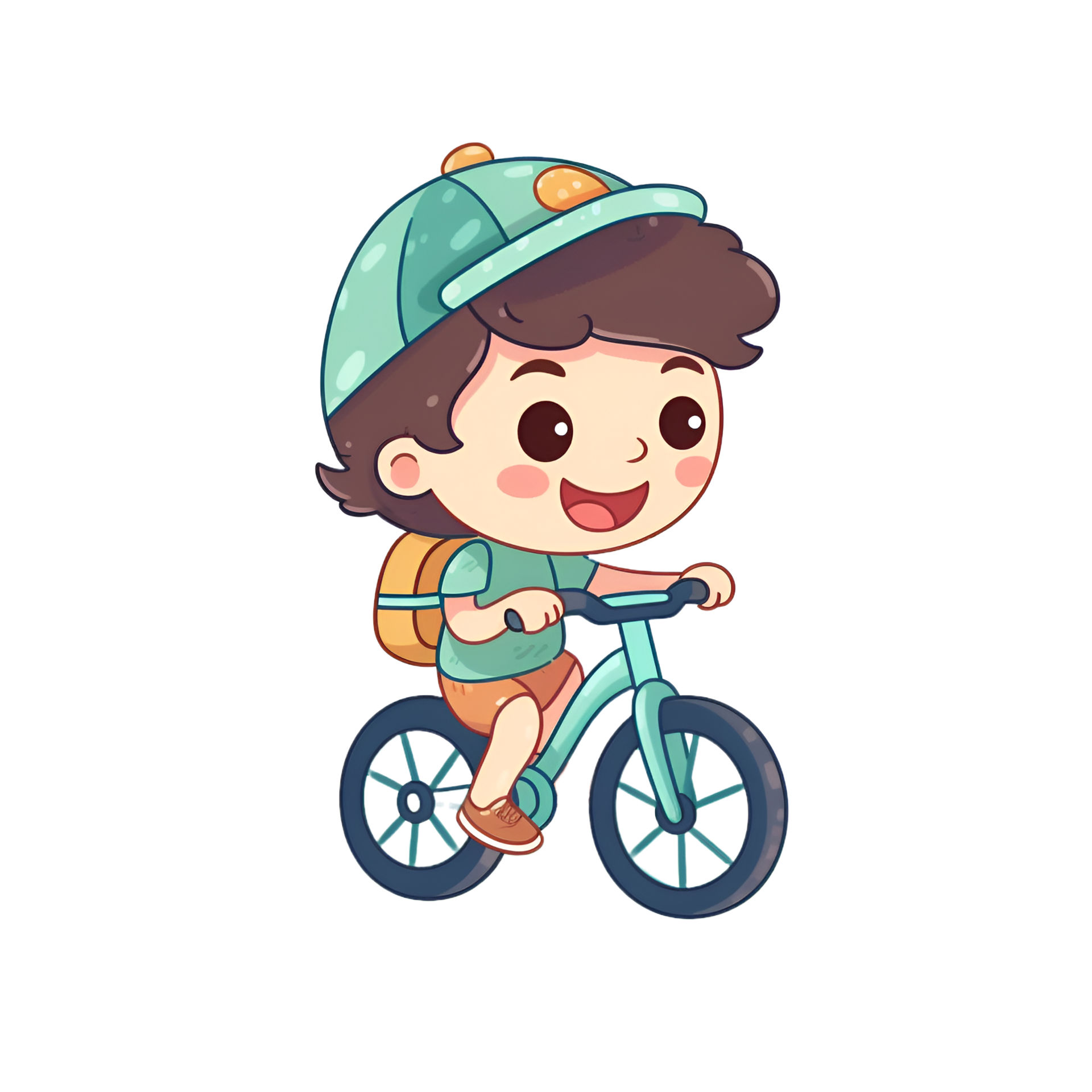 Boy Riding Bicycle Cartoon Clipart 24637575 PNG