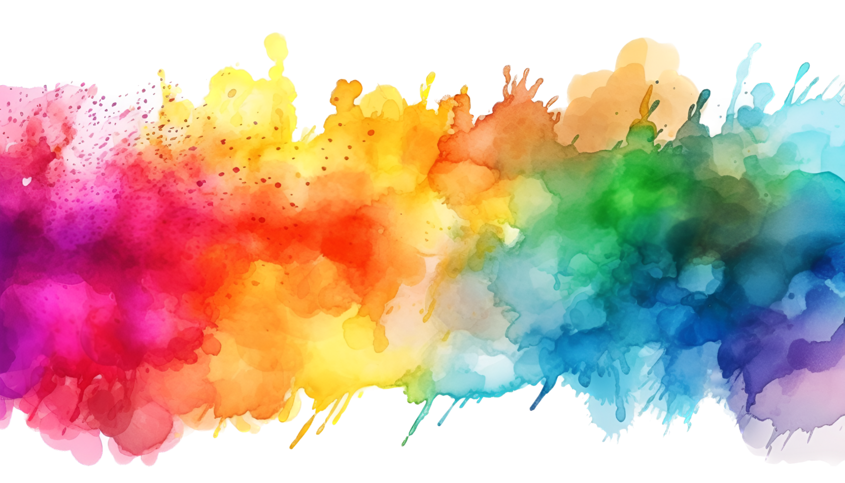 Regenbogen Aquarell Textur Spritzen Hintergrund Element ai generiert png