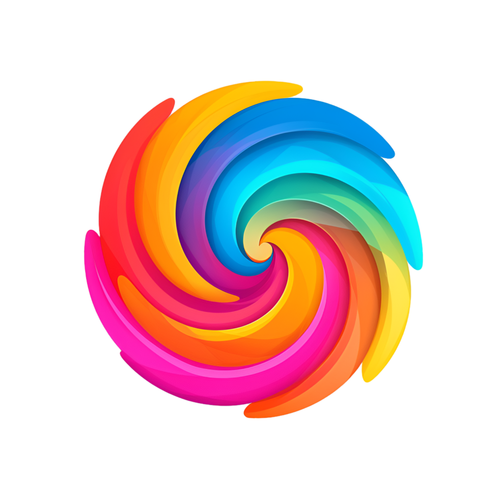 Rainbow Circle Swirl Background Element png