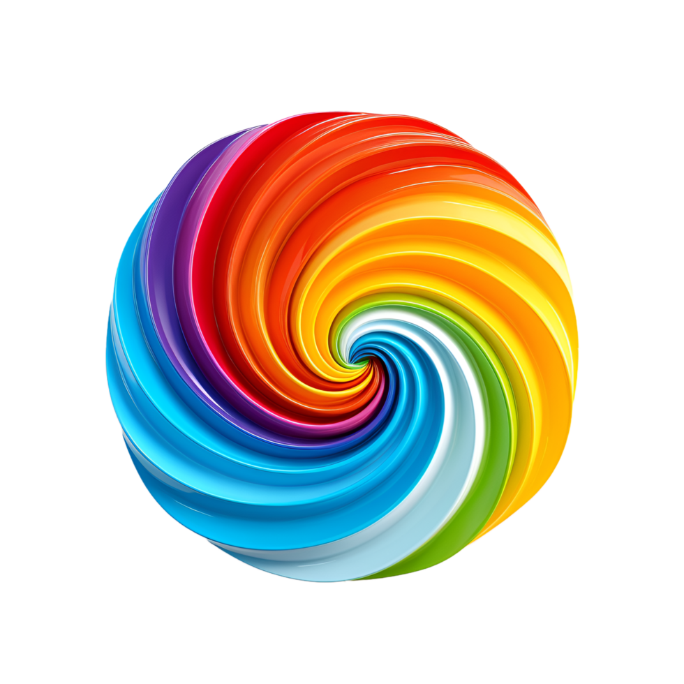 Rainbow Circle Swirl Background Element png