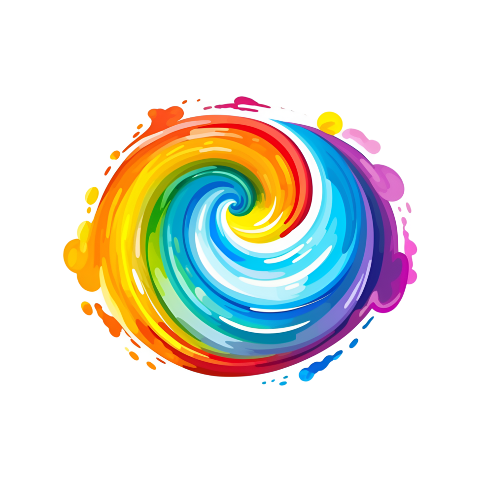 Rainbow Circle Swirl Background Element png