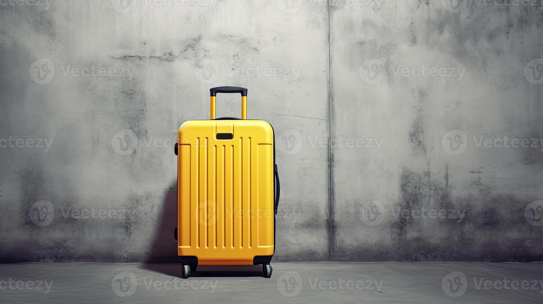 Yellow baggage suitcase. photo