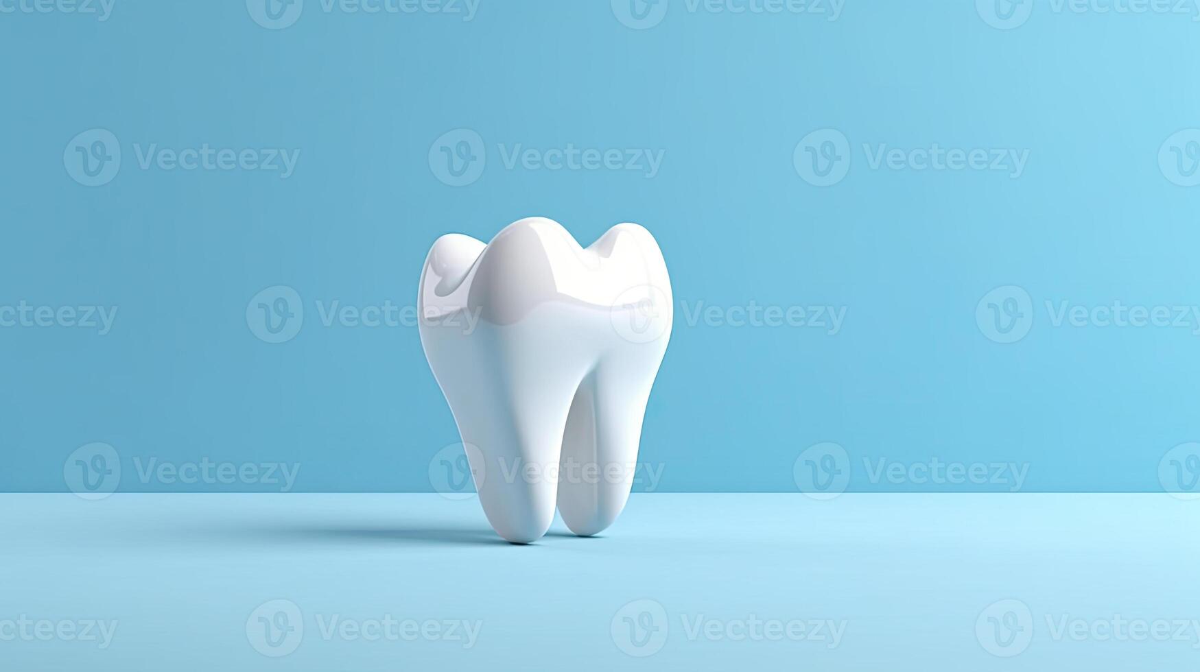 tooth on a blue background. photo