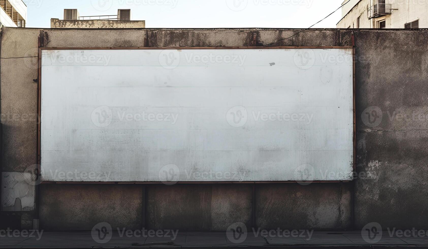 Blank billboard on wall. photo