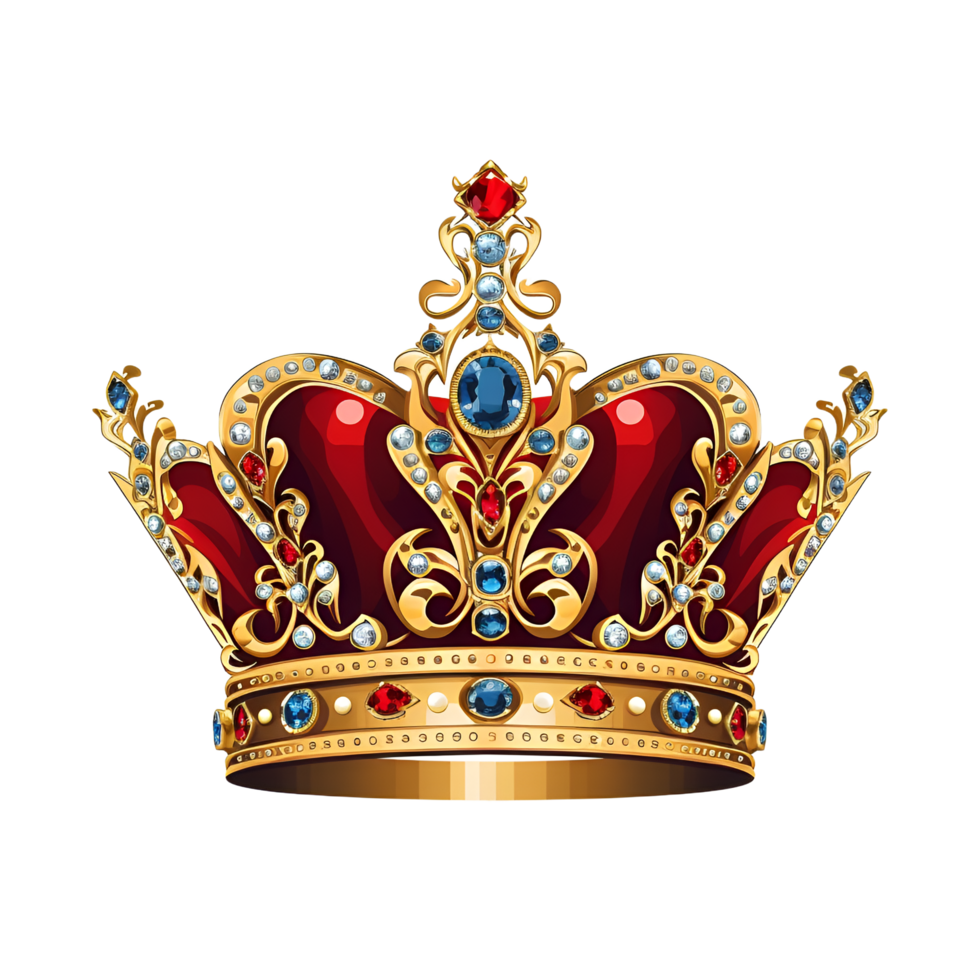 guld juvel kunglig krona ai genererad ClipArt png