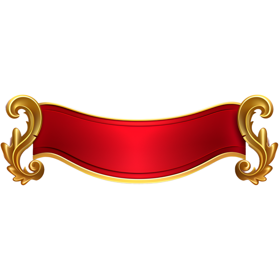 rot Gold Banner Band Clip Art ai generiert png