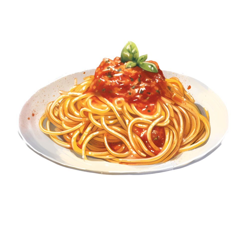 espaguetis acuarela clipart ai generado png