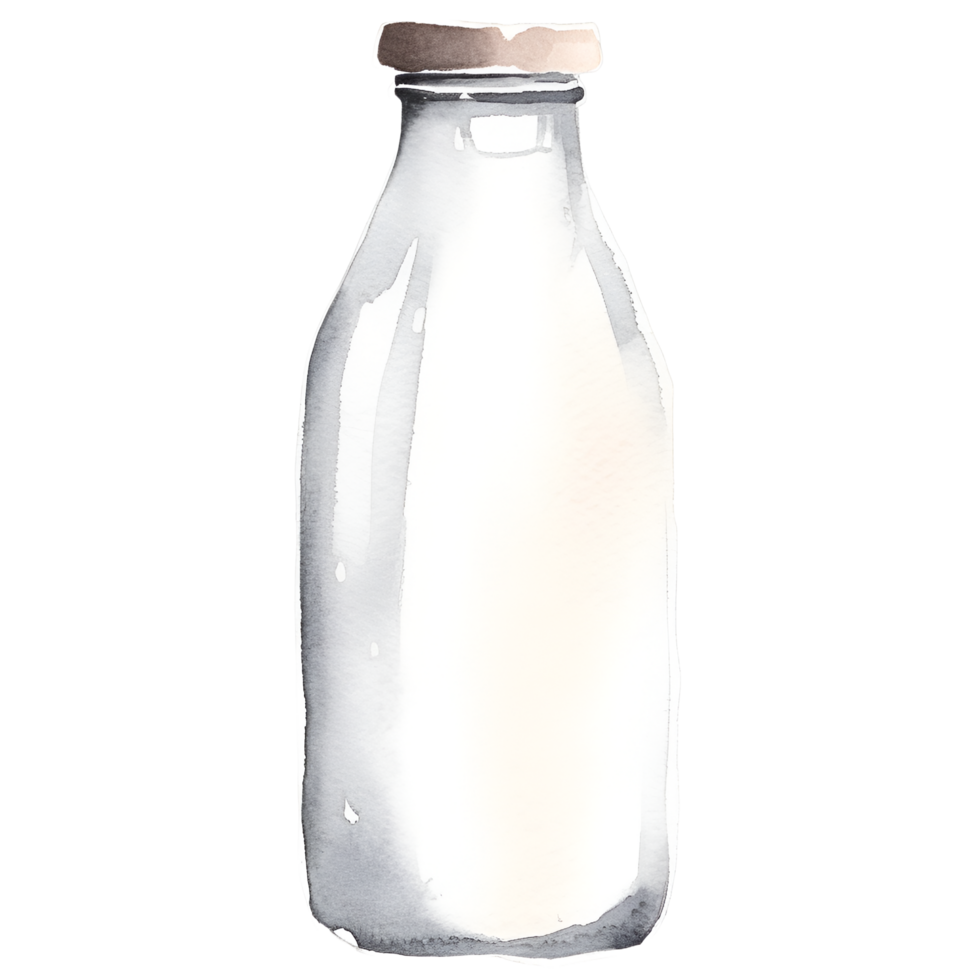 Vintage Milk Bottle Watercolor Clipart png