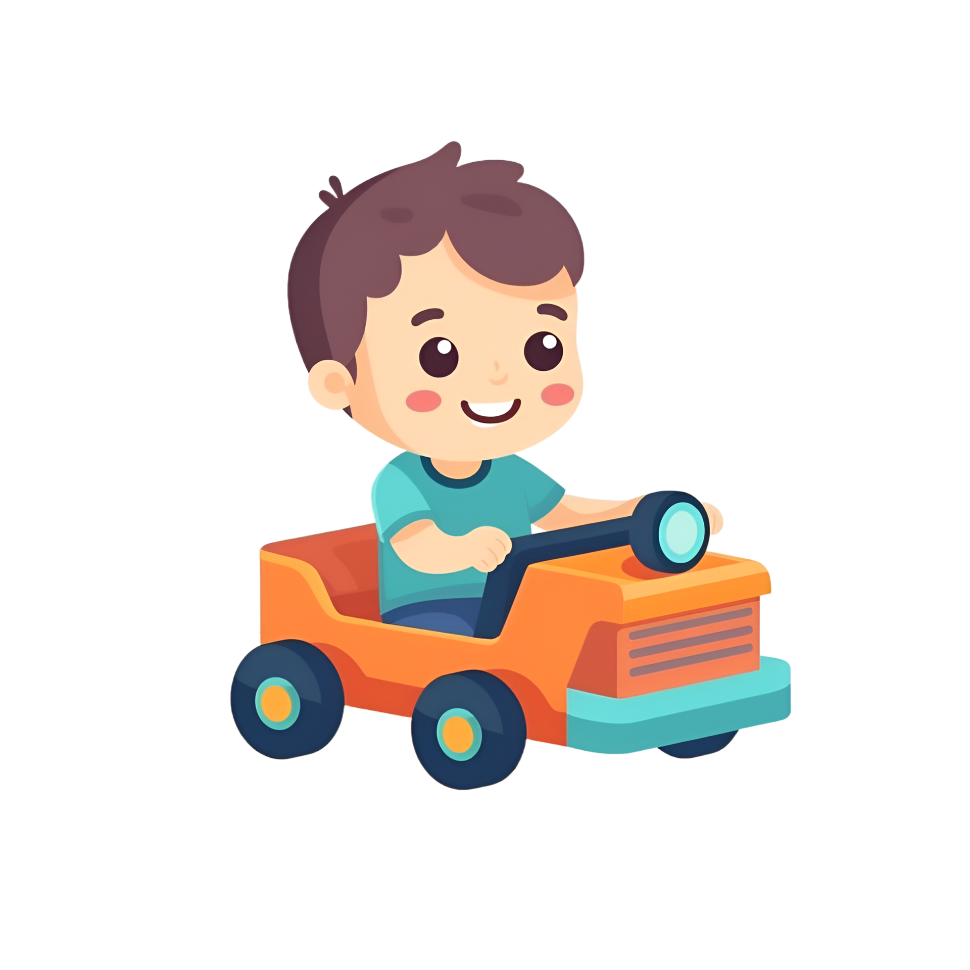 Boy Driving Toy Car Cartoon Clipart AI Generated 24637802 PNG