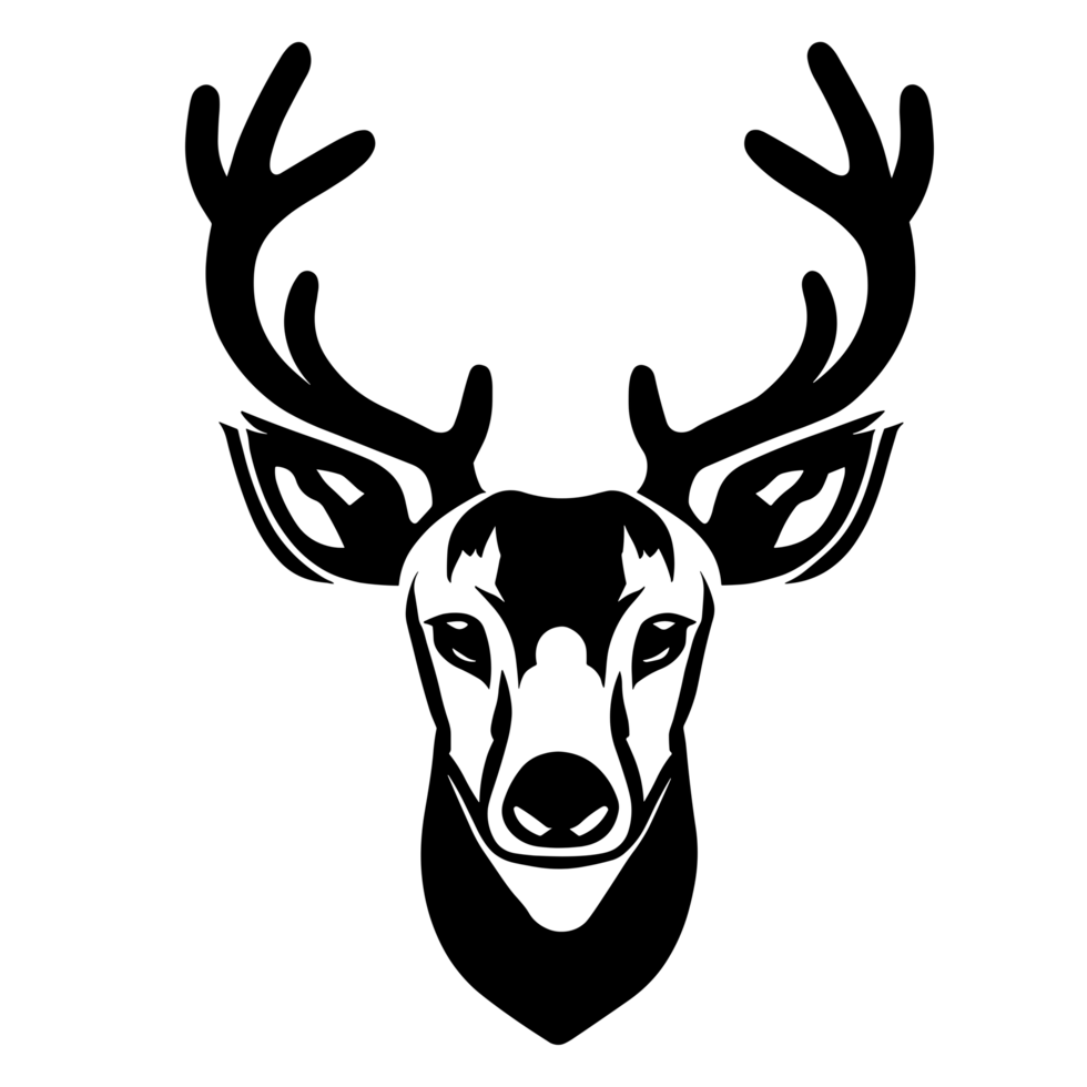 Deer with strong antlers. a deer in alert expression. a wildlife animal cartoon drawing png
