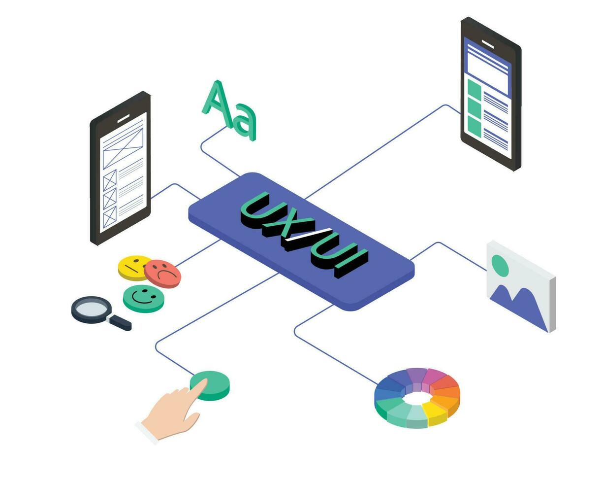 The Difference Between UX and UI Design vector