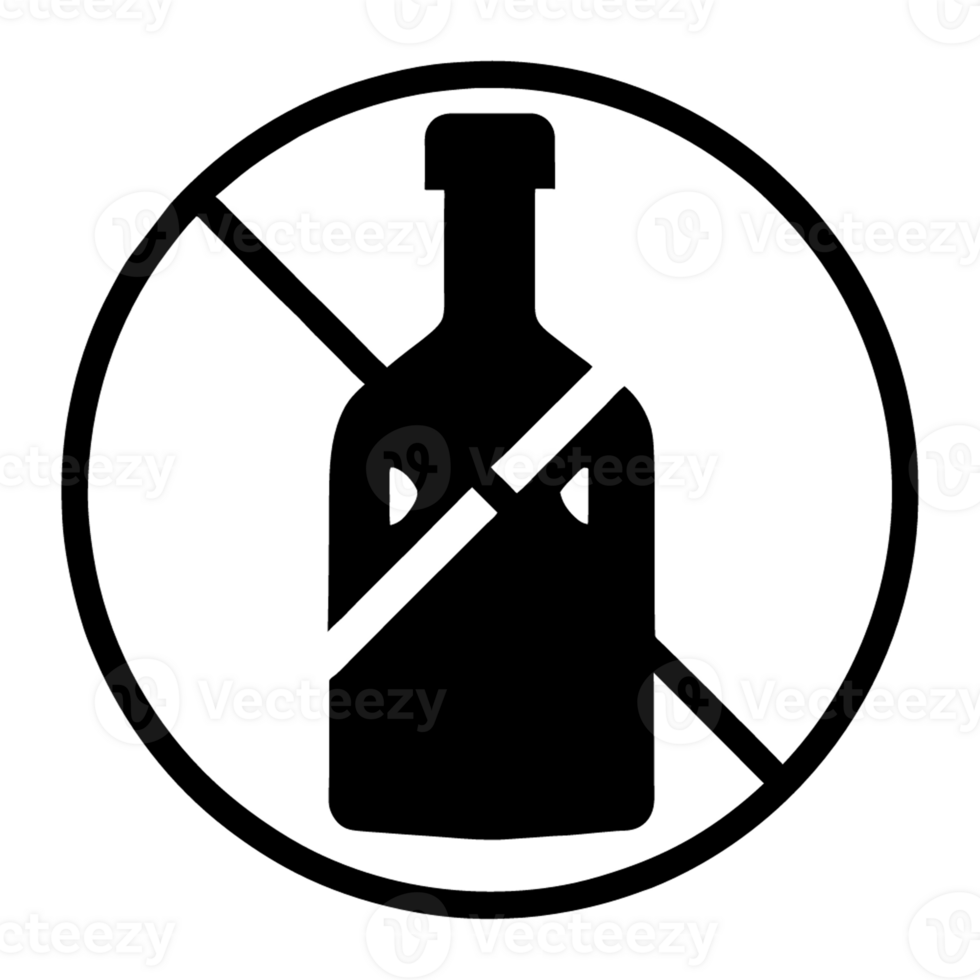 non de l'alcool panneaux, visuel symboles pour sans alcool zones, non de l'alcool icône minimaliste graphique éléments png
