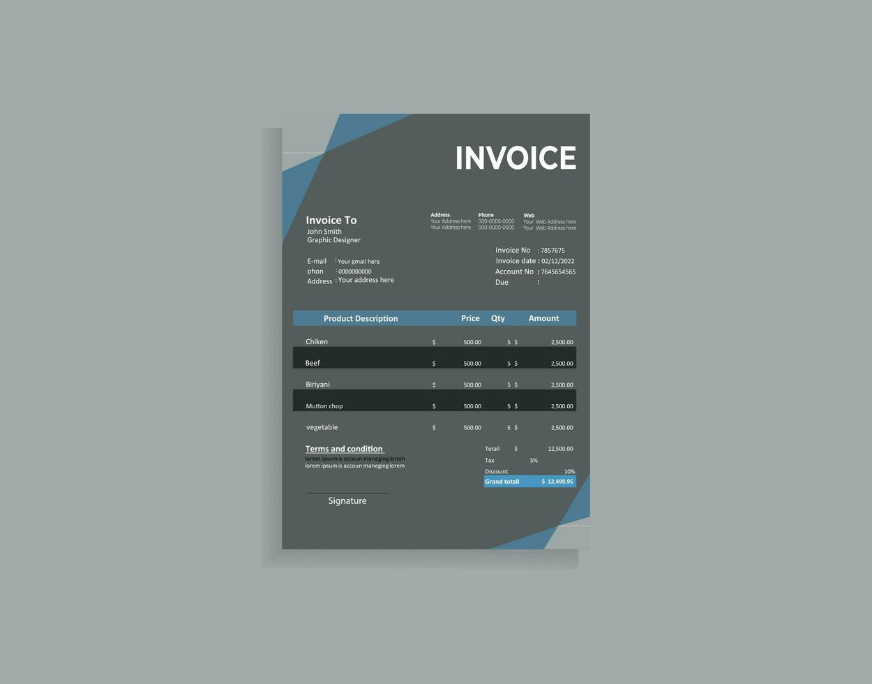 Invoices templates. Price receipt, payment agreement and invoice bill template. Business sales pricing invoices, accounting or bill receipt. vector
