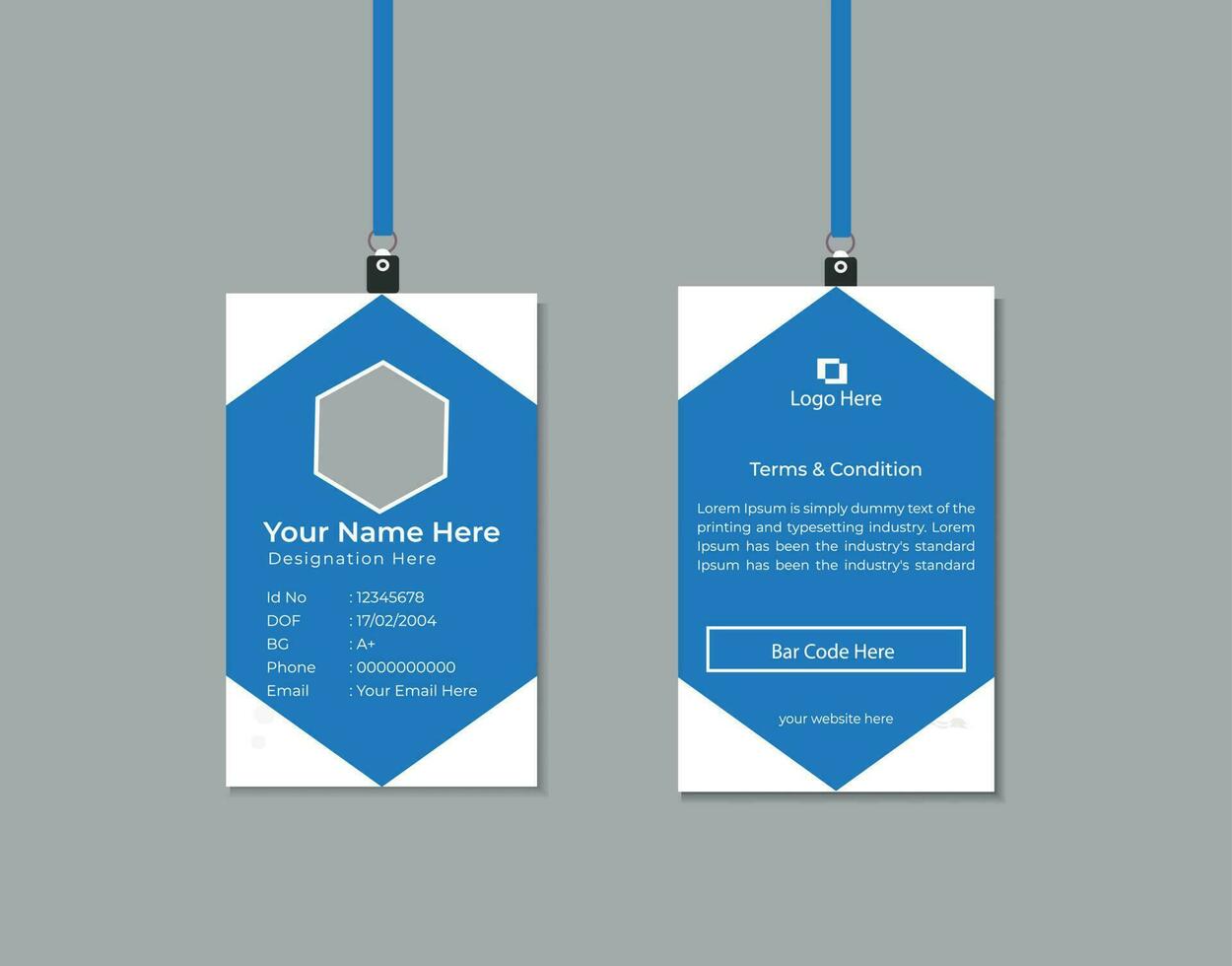 Vertical Id Card vector